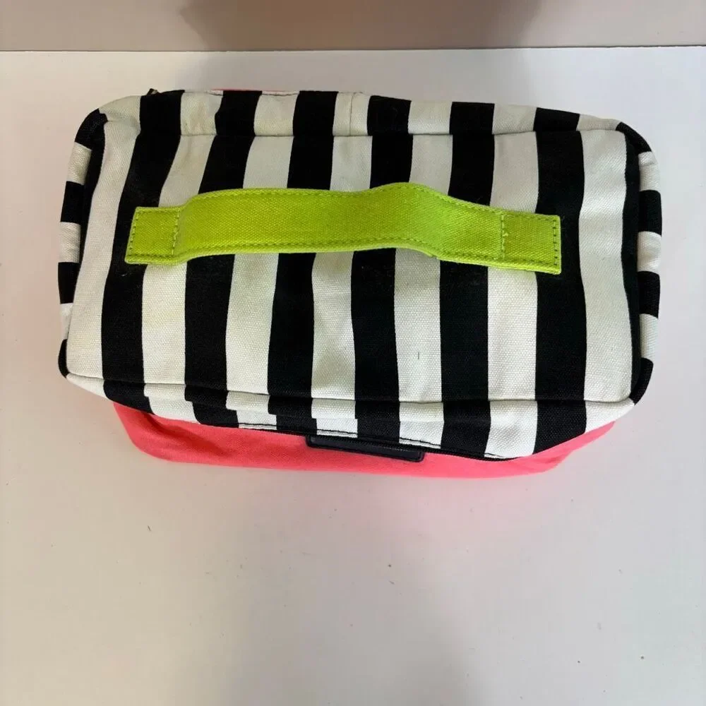 Victoria's Secret Pink with Black & White Striped Bra & Panties Holder Travel